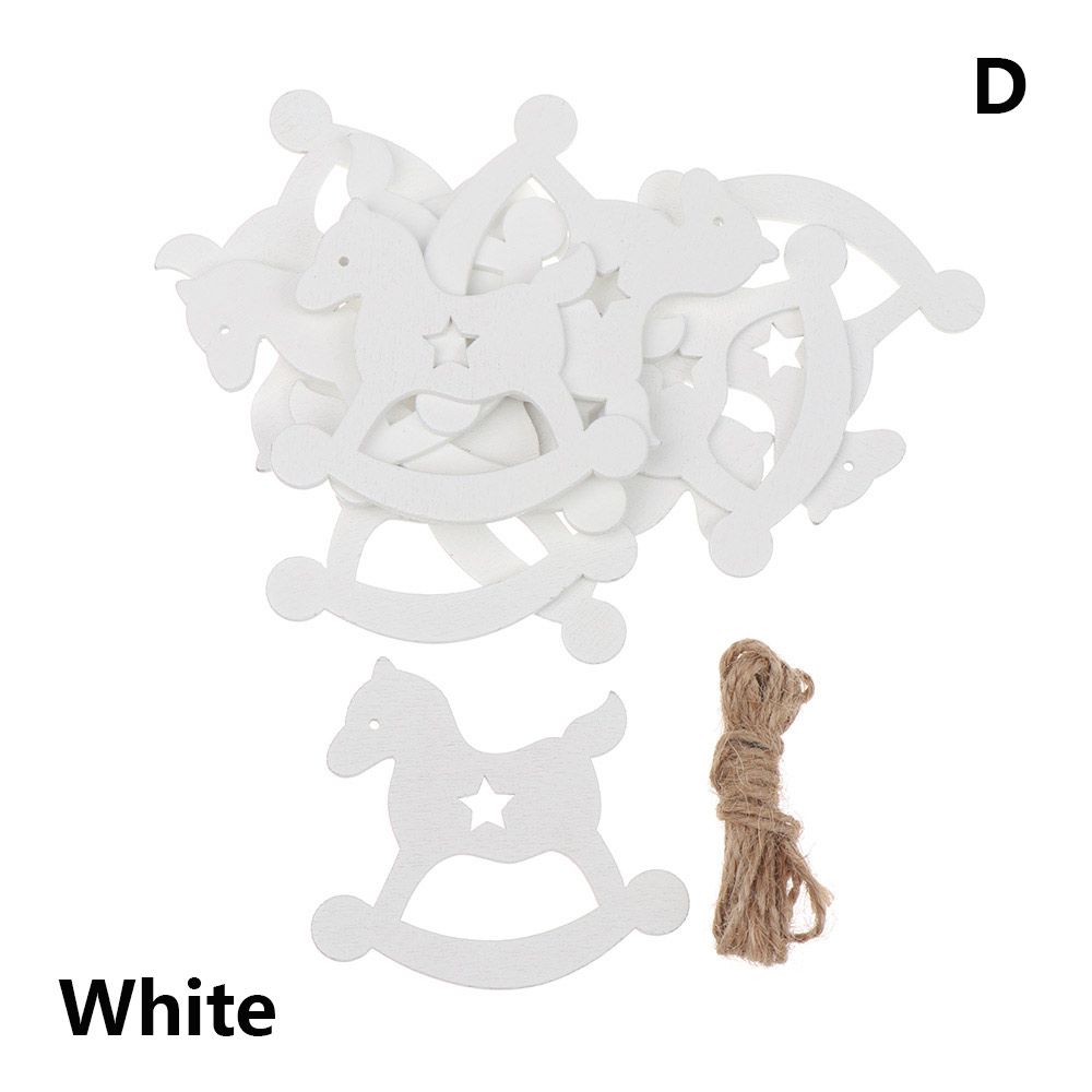 DIY Gifts Drop Pendant Christmas Tree Decoration Santa/Elk/Angel Wooden Ornaments Xmas Hanging