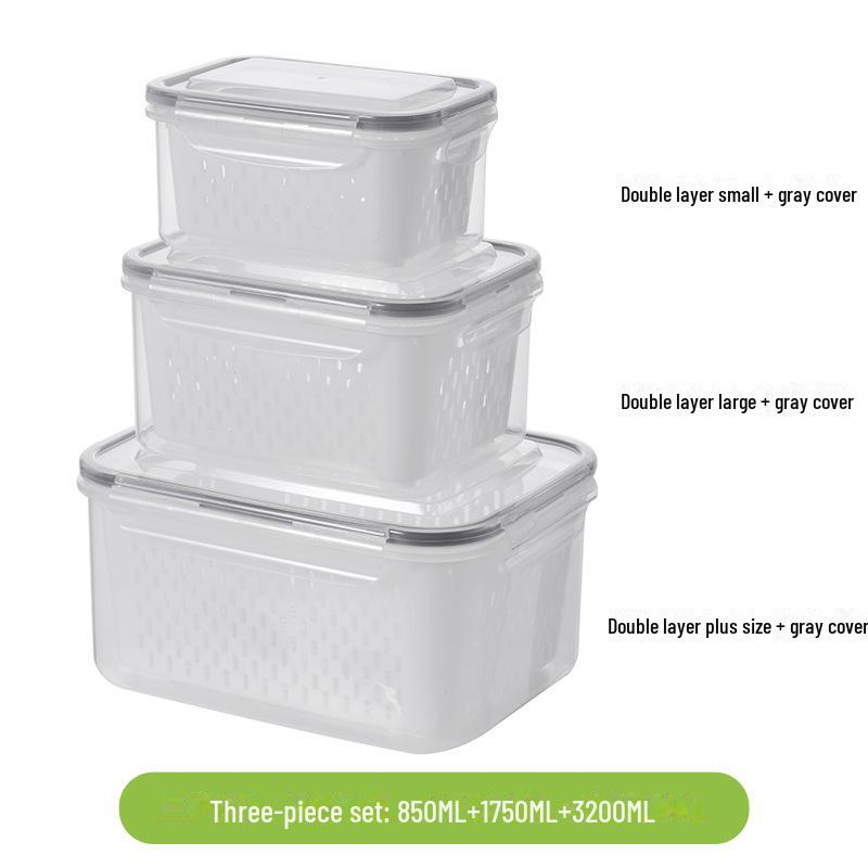 B2B Cross-Border Refrigerator Storage Box with Lid for Fresh Vegetables and Fruits
