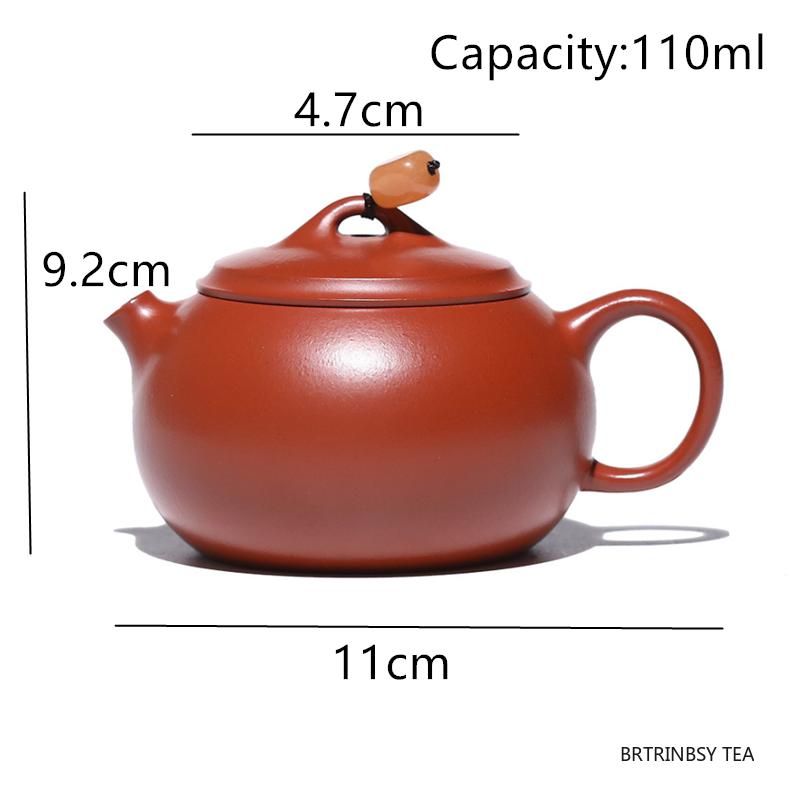 110ml Chinese Yixing Purple Clay Teapot Handmade Raw Ore Zhu Mud Zisha Tea Pot Beauty Tea Infuser Kettle Tradition Zisha Tea Set