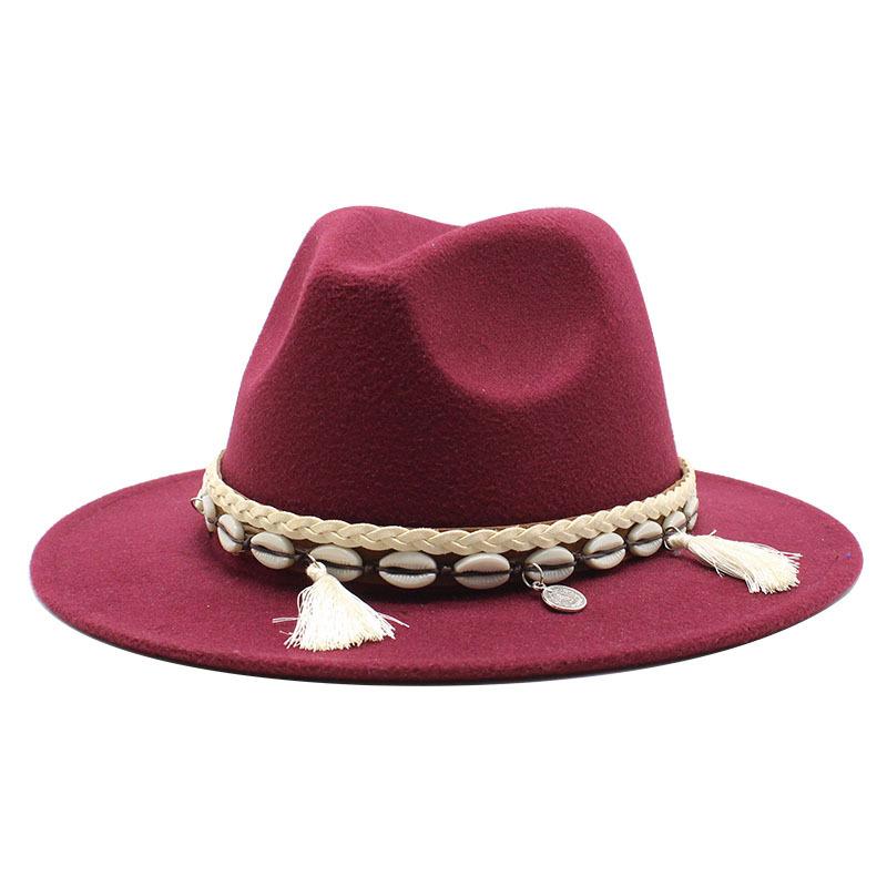 Woolen Top Hat, Minority Style Jazz Hat, Retro Flat-Brimmed Big Eaves Hat.