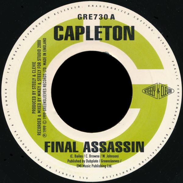 

7inch Record CAPLETON LLOYD LOVINDEER Final Assassin Lie Dung Pon It GRE730 Greensleeves Re 1999 UK Reggae Ska Dub Used