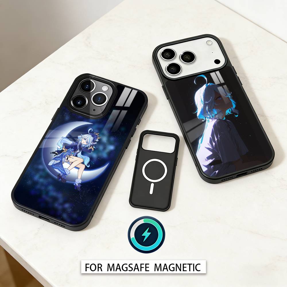 Furina G-Genshin Impact Phone Case For iPhone17,16,15,14,13,12,Pro,Max,Magnetic For Magsafe Wireless Charging