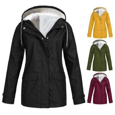 Damen Fleece Zip Up Hoodie Jacke Winddicht Gemütlich Sherpa gefüttert Kapuzenmantel für Outdoor Wandern Klettern