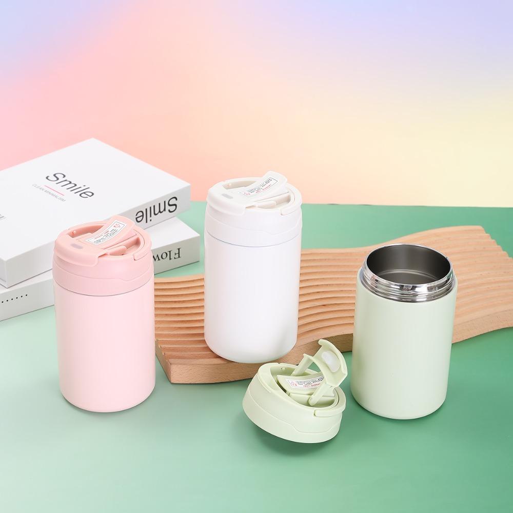 Solid Color Stainless Steel Cup Simple Water Bottle Durable Insulated Coffee Mug  Travel
