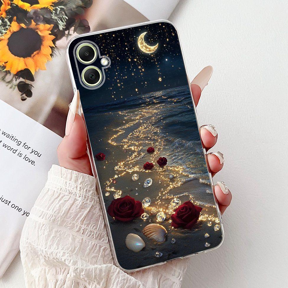For Samsung A05 Case Clear Cute Cat Fashion Flowers Cool Painted Back Cover For Samsung Galaxy A05 Phone Case SM-A055F SM-A055M