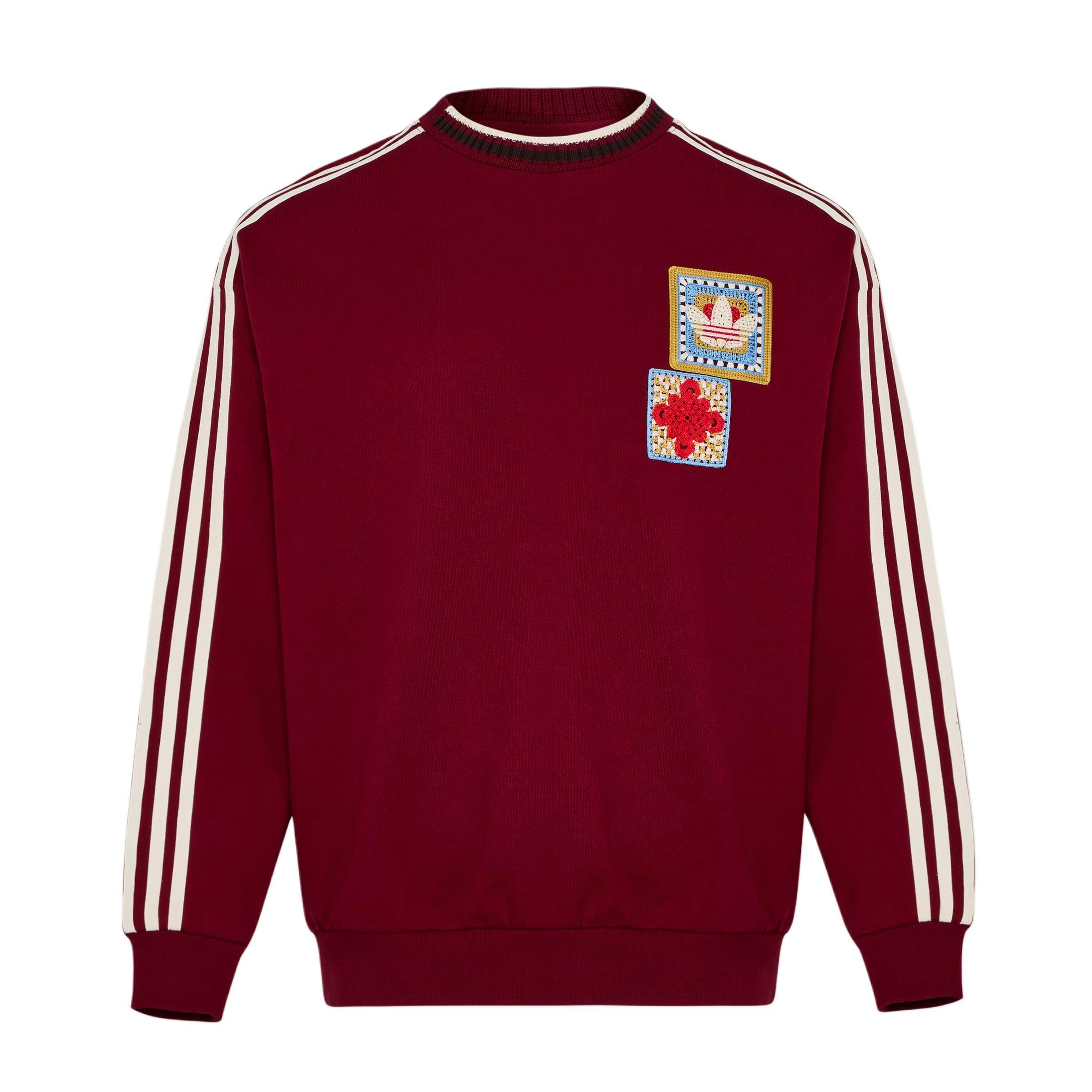 adidas FW25 Crafted Crewneck Jumper Asia Sizing Burgundy Men s KU1423 M