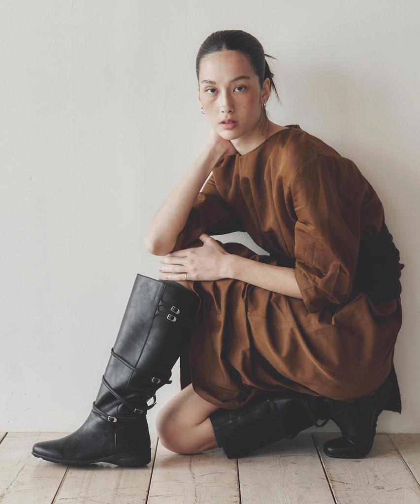 Moodnight Pia Comfort Sole 5-Belted Long Boots | Detachable Belt - 3 Colors