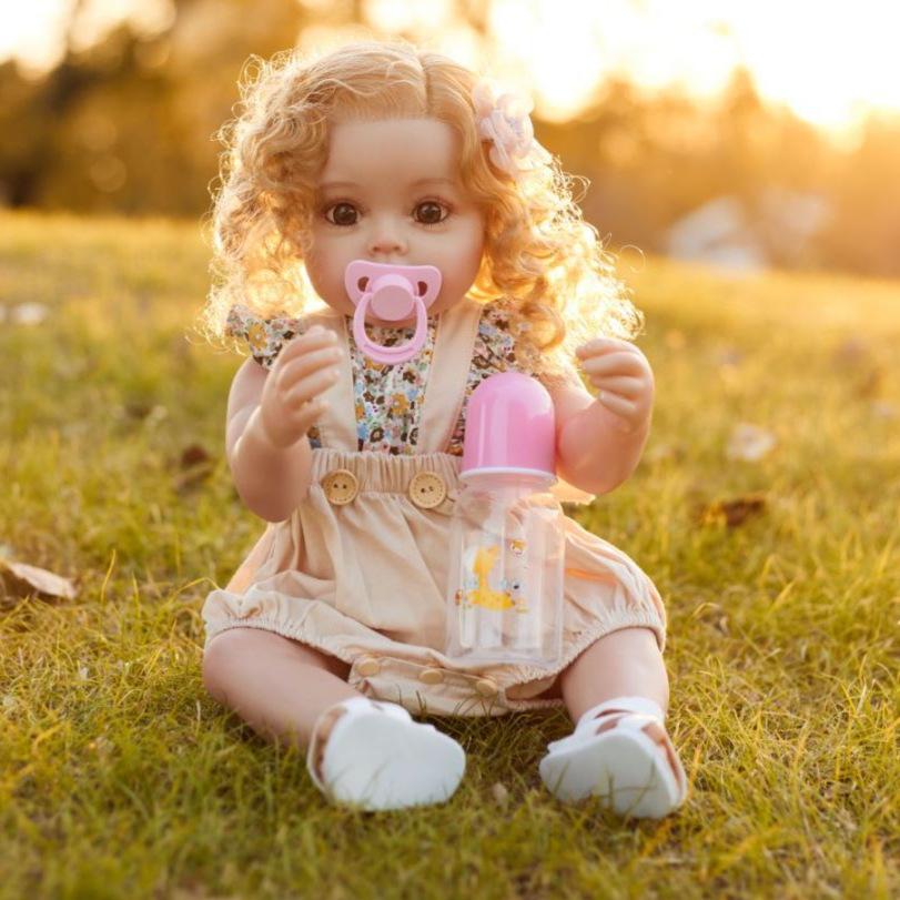 

55 см 22 дюйма игрушечный набор кукол имитация перерождения кукла полностью силиконовая виниловая резина блондинка кукла реборн подарок на день рождения Ordinary color