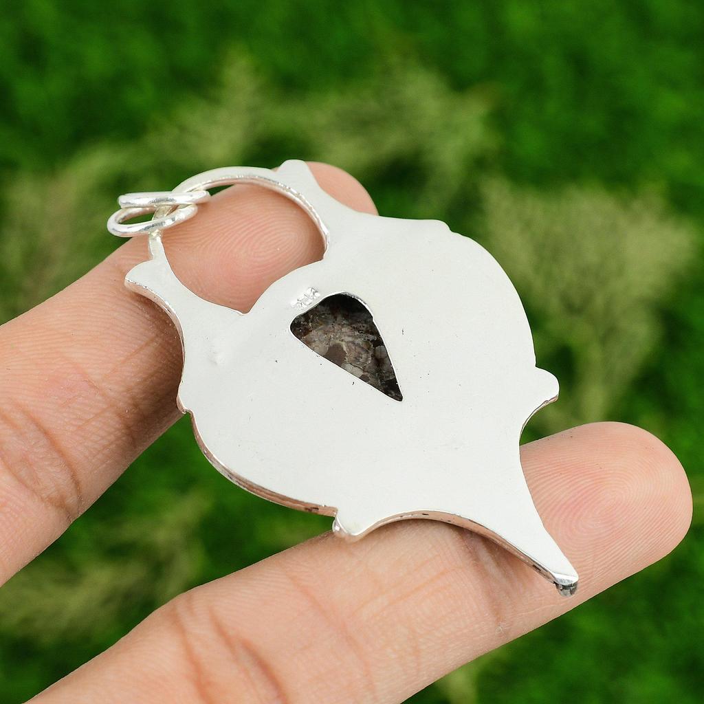 Daughters Day Deal 925 Silver Coconut Jasper Gemstone Handcrafted Wife Pendant