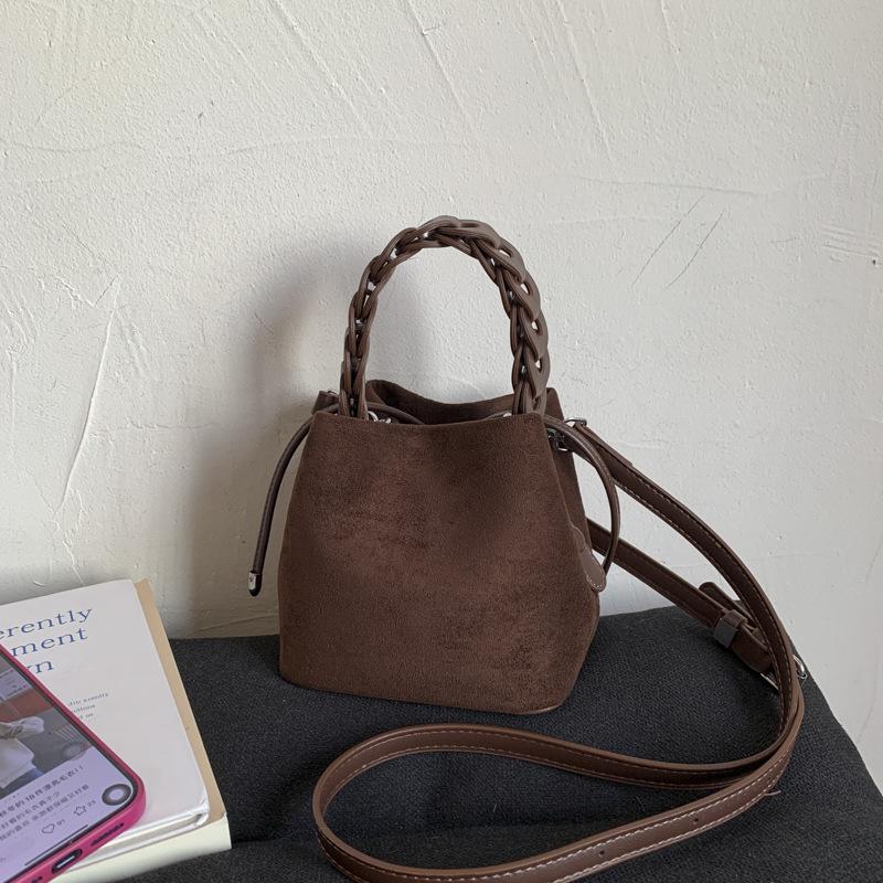 Premium retro bucket bag women's casual messenger bag mini handbag