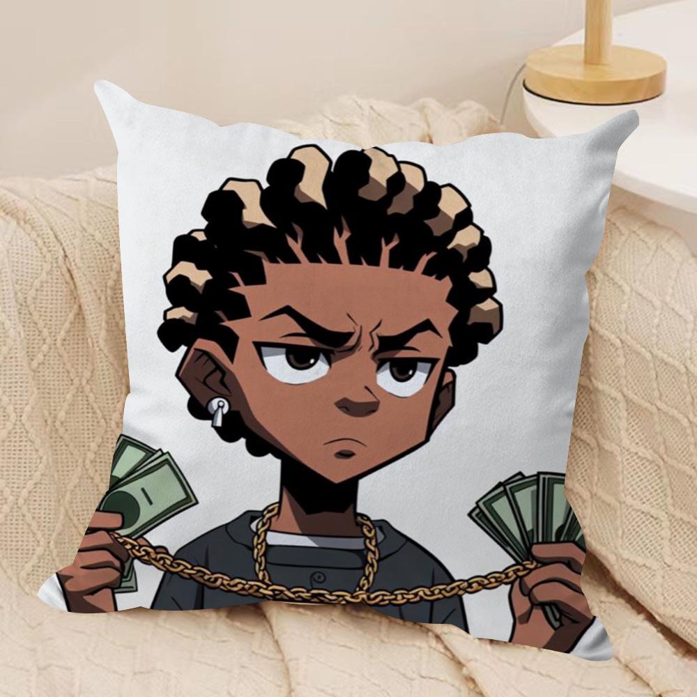 

Cartoon ABoondocks Retro Cushion Cover Silky Short Plush DoubleSided Printed Pillow Case for Sofa All Seasons Home Decor Gift 30x30cm