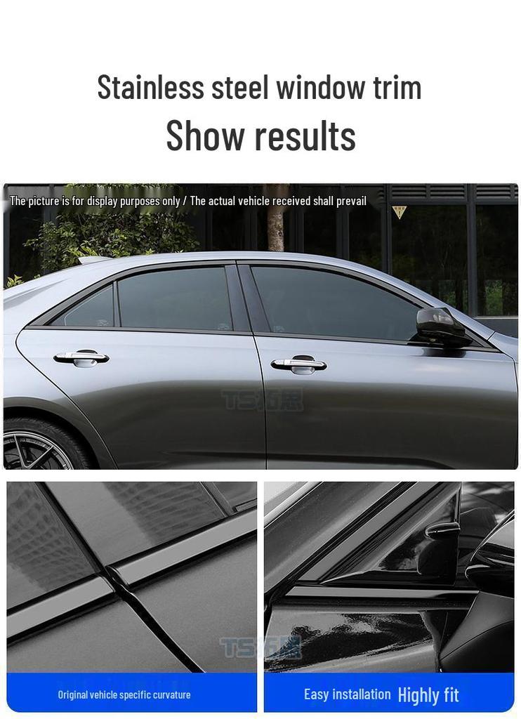 Ford EVOS Black Warrior Stainless Steel Window Trim Bright Strip Accessories