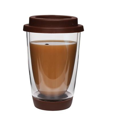 

350ML Creative Double Wall Heat-resistant Glass Coffee Mug+ Silicon Lid Set Mug Tumbler Lemon Tea Coffee Mugs and Cups 350ML кавовий
