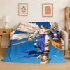 Digimon Adventure Angewomon Agumon Cartone Animato Coperta in Flanella Morbida Calda Coperta Plaid per Camera da Letto Soggiorno Letto Viaggio Picnic