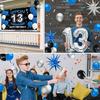 Vicycaty 13th Birthday Decorations for Boys Girls, Official Teenager 13 Years Old Birthday Party Supplies Set with Fabric Backdrop Banner, Foil