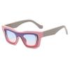 European American Retro Square Sunglasses Personalized Thick Frame Unisex Classic Splicing Color Trendy Glasses