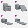 Sleeper Sofa 60 Cm Light Grey Fabric