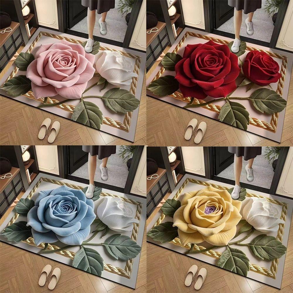 Special-shaped Flower Carpet Soft Bathroom Floor Mat Quick Dry Door Rug  Home Decoration