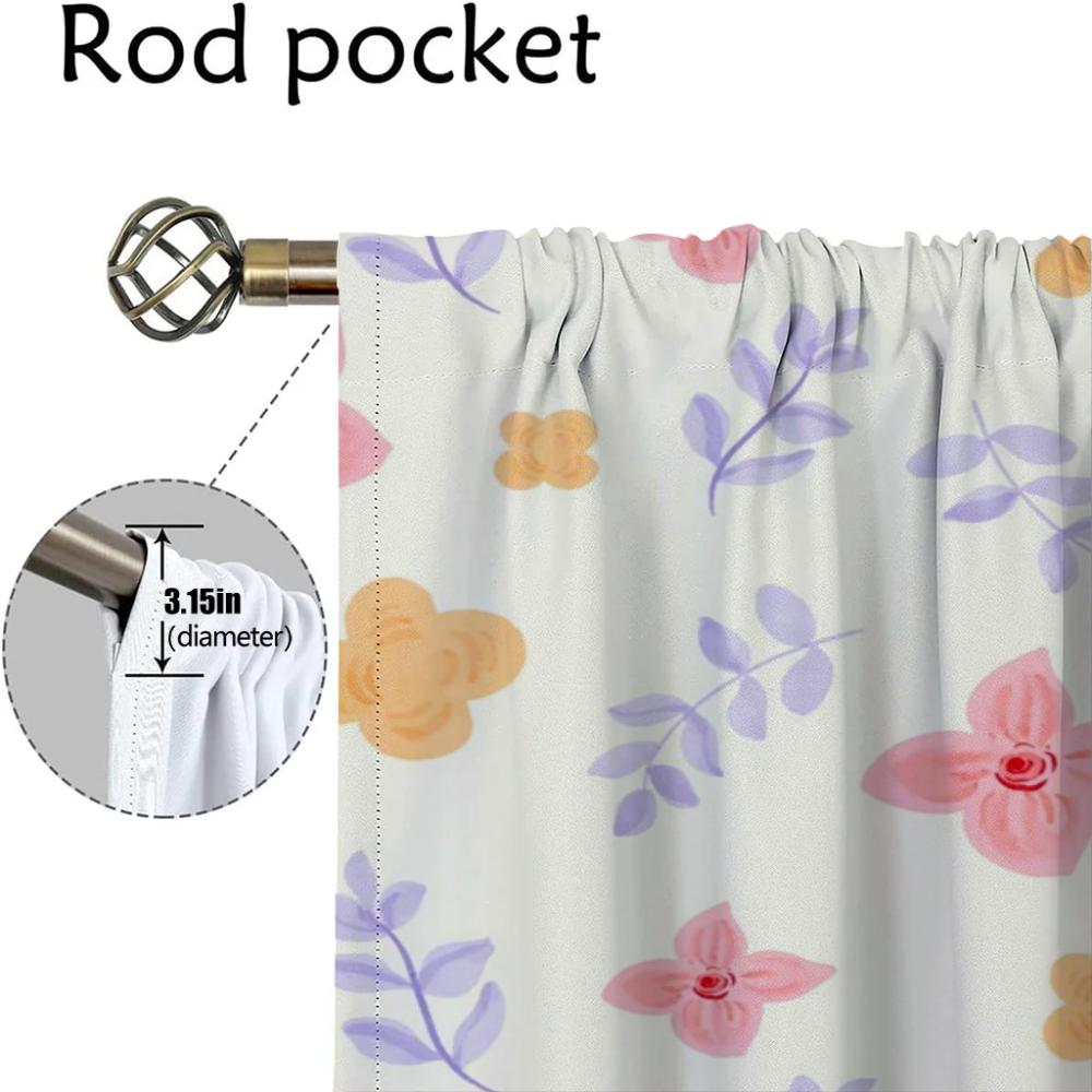 Frische Blumen in Farbe Vorhänge für Wohnzimmer Vorhang Raumteiler Halloween Dekoration Heiminterieur Vorhänge 2 Stück Jalousien