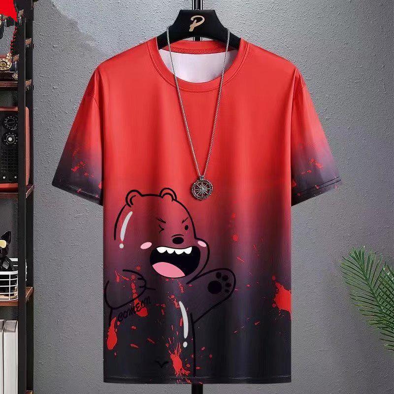 Men's Summer Quick-Dry Ice Silk Short-Sleeve T-Shirt and Shorts Set - Trendy, Loose Casual Sportswear.