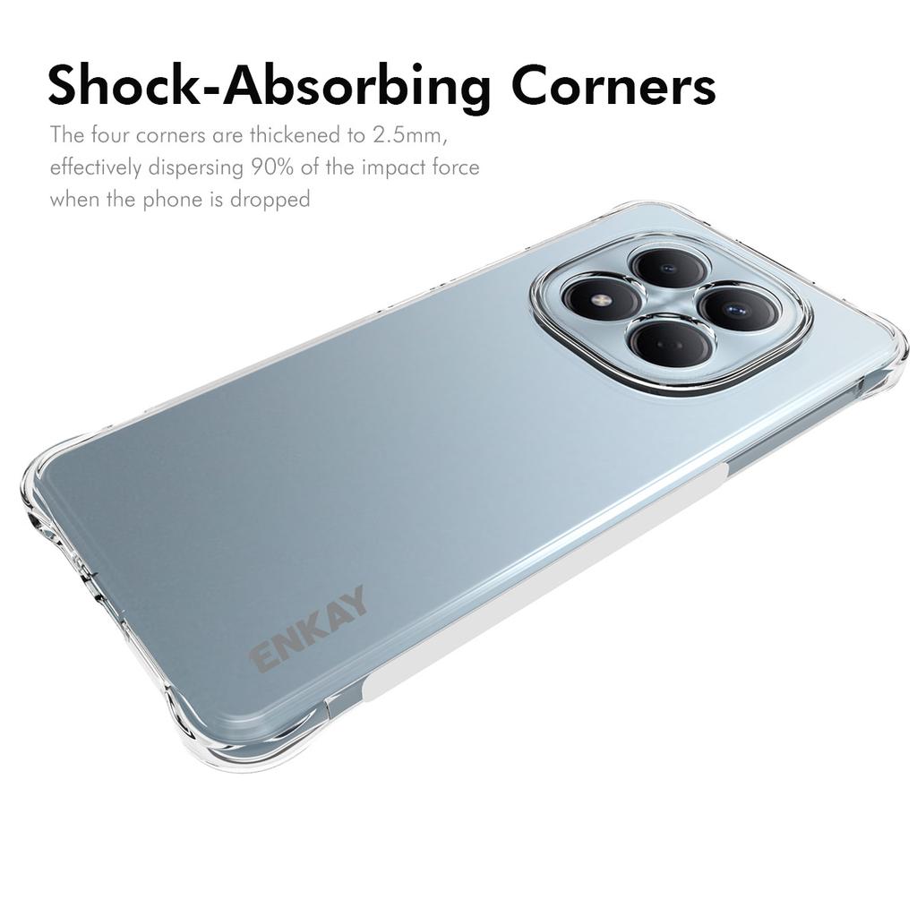 Pro Xiaomi Redmi Note 15 Pro 4G (Globální) Průhledný kryt na telefon ENKAY HAT PRINCE Nárazuvzdorný Protiskluzový TPU kryt