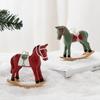 Vintage Ornament Reusable Rocking Horse Pendant Holiday Hanging Decoration Retro Resin Christmas Ornament For Fireplace Desktop