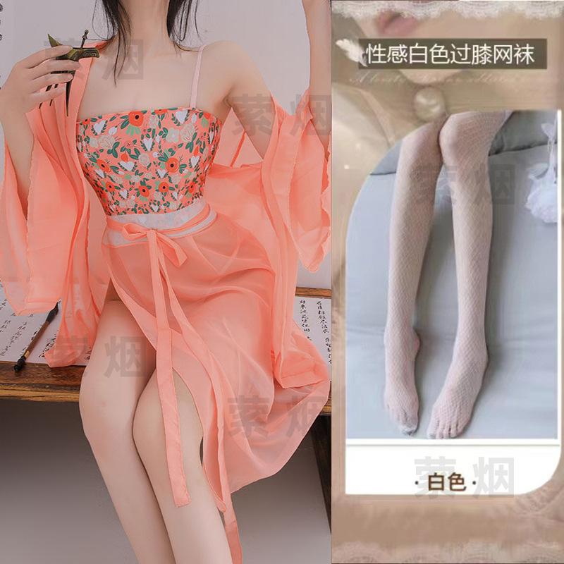 Sex underwear flower drunk hanfu temptation suit sexy antique qqny belly pocket uniform transparent nightdress