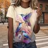 Summer Women's T Shirt Bird Print Casual Short Sleeve 3d T-Shirt Fashion Streetwear Crew Neck Pullover Female Oversized Clothing