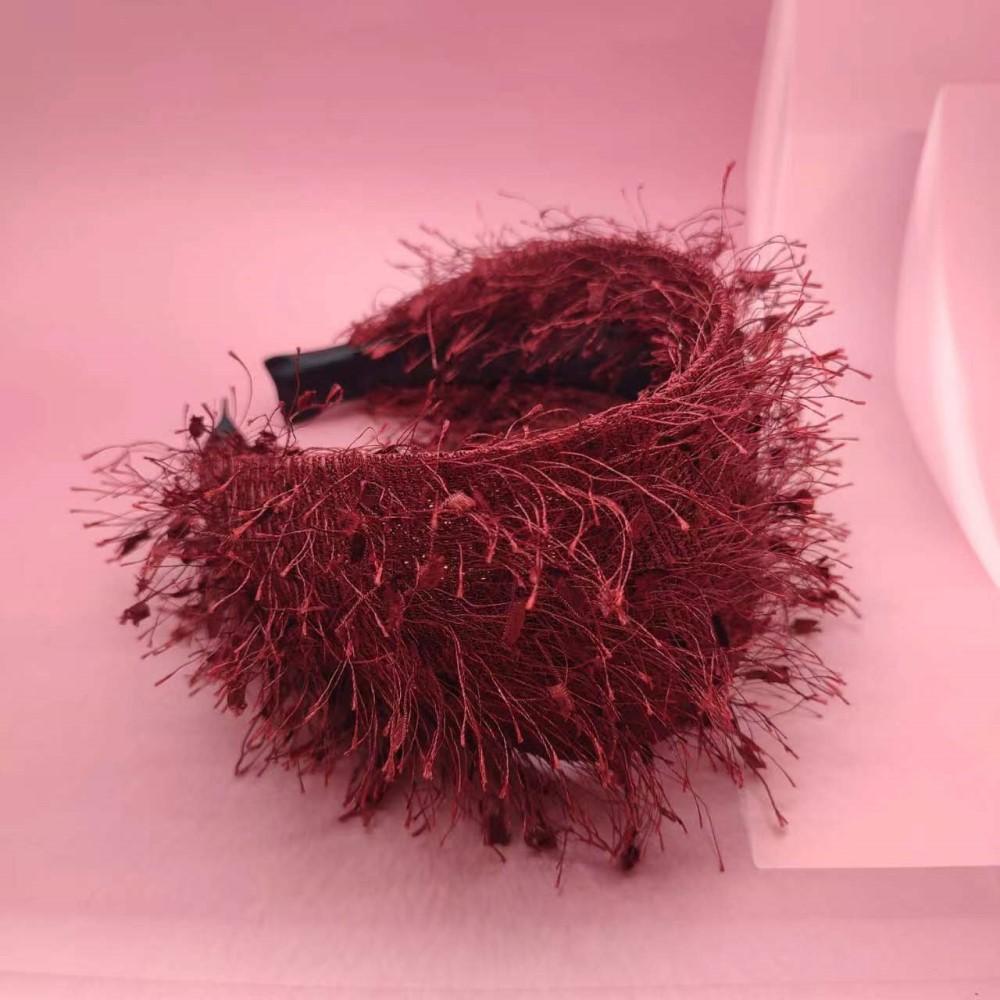 Französischer Stil Retro Stirnband Diadema Haarband Schwarzes Haarband Breiter Rand Pelziges Stil Abdeckung Graue Haare Accessoires für Damen