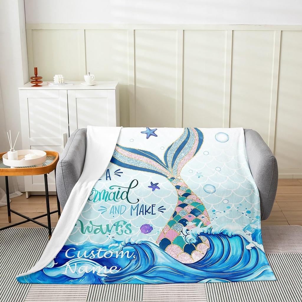 Japanese Style Soft Warm BlanketRainbow Butterfly Throw BlanketCherry Blossoms Fleece BlanketInk Painting Style Fuzzy Blanket