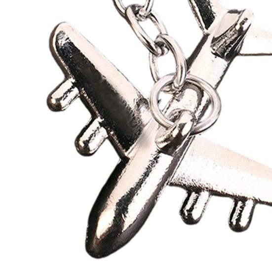 Aircraft Keychain Alloy Mini Plane Model Electroplated Key Ring with Chain Buckle for Travel Aviation Souvenir