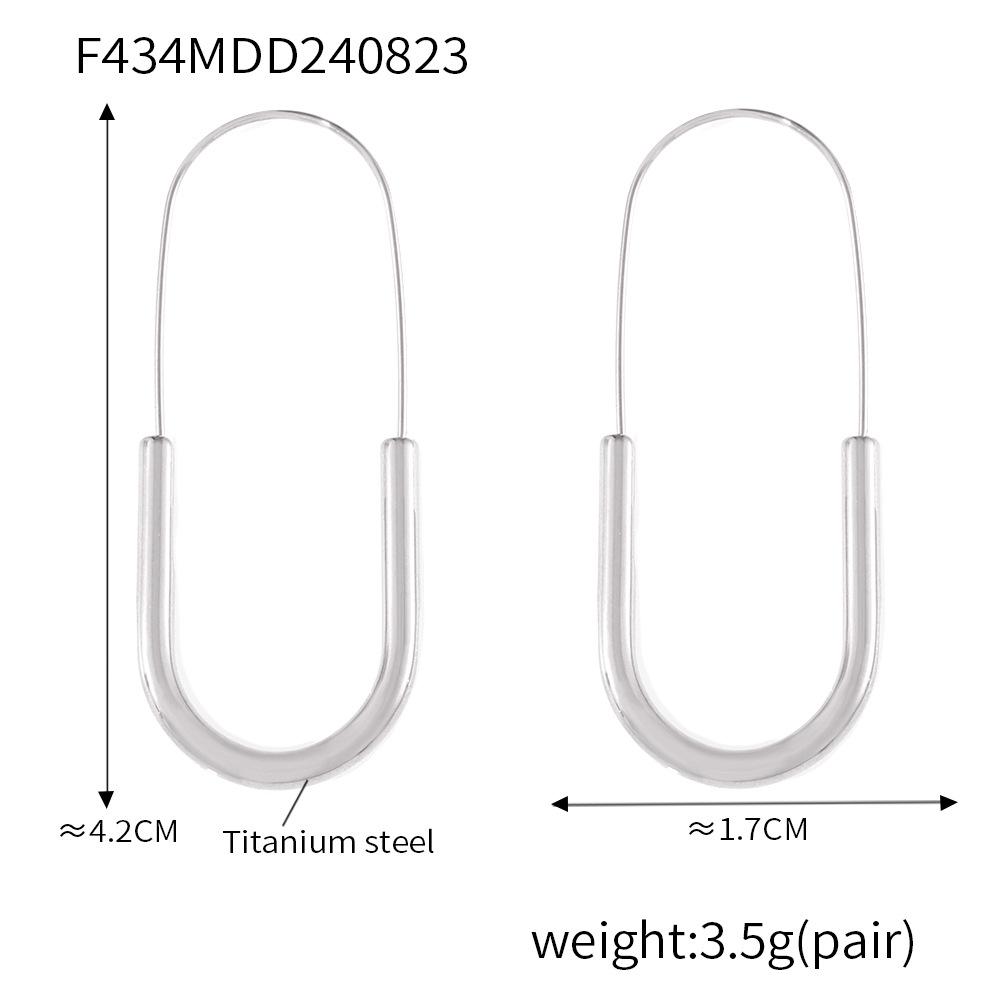 

Gold 18k Plated Titanium Steel Paperclip Earrings - Modern European & American Style