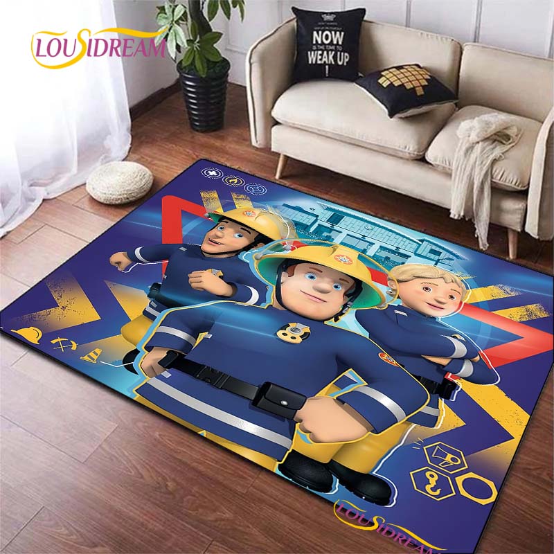 British Classic Animated Fireman Sam Carpet for Living Room Bedroom Area Rugs Kitchen Door Kids un-slip floor Mats birthday gift