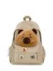 School bag cute plush backpack for girls, middle and high school cartoon campus backpack, new large-capacity simple commuting backpack