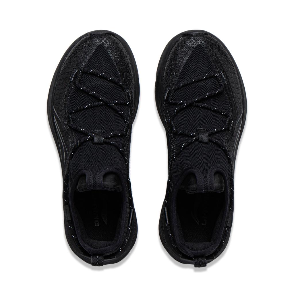 Li Ning Yun Yi Soft Rebound Breathable Thick Sole Increased Height Non-Slip Wear-Resistant Low-Top Casual Shoes Women sneaker Black AGLV134-1