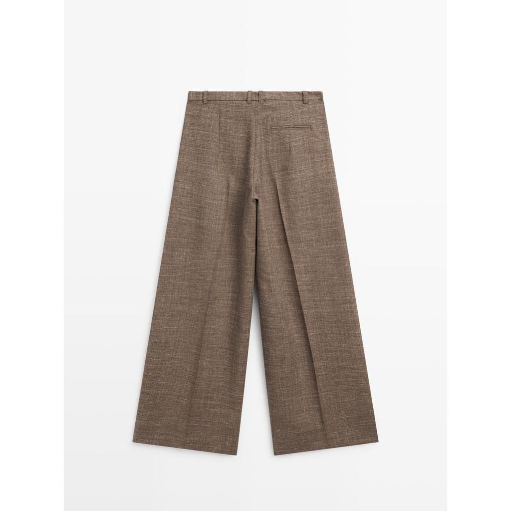 Masimodutti Wool Blend Wide Leg Volume Pants