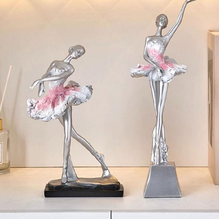 Resin Ballet Dancer Sculpture Girl Figurines Elegant Statues  Decoration for Cabinet Desktop