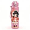 1PC Red Hood Little Girl Winter Style Pattern 750ml Color Plastic Sports Water Bottle Leakproof Flip Straw Lid Suitable for Sports Office Home Use
