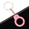Creative Handcuffs Shaped Pendant Keychain Pink And Silver Color Keyring Bag Hanging Decoration For Men Women Punk Jewelry Gift