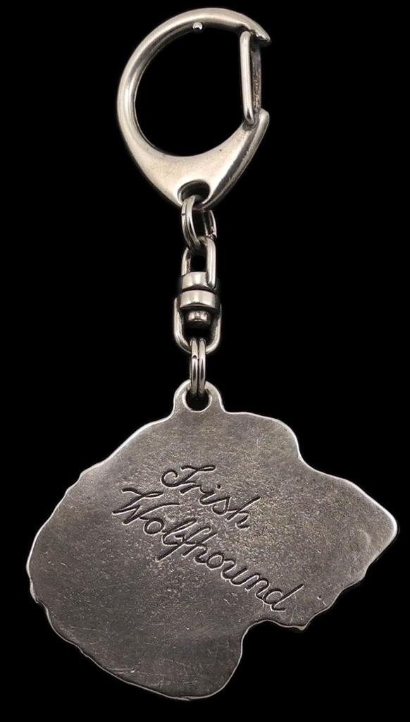 Irish Wolfhound I - Silver-plated Key Ring with Dog, Handbag Decoration, Backpack Pendant by Art-Dog Brand