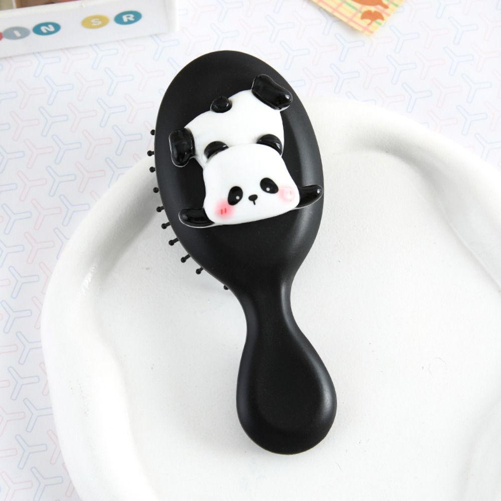 

Anti Static Massage Comb Durable Panda Hair Brush Fashion Animal Airbag Hair Comb Children/Girls Black-Style D