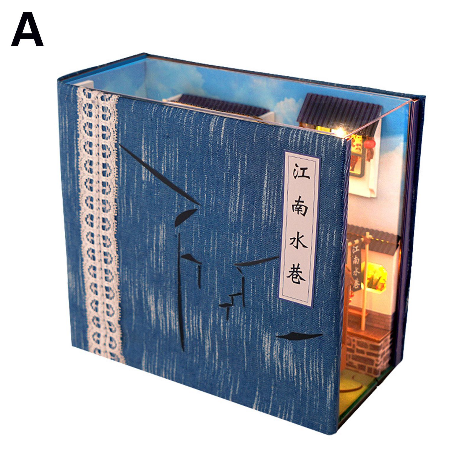 

DIY Деревянные JChinese Alley книжный уголок полка вставки комплекты миниатюрный V8Y8 Jiangnan alley-One-size