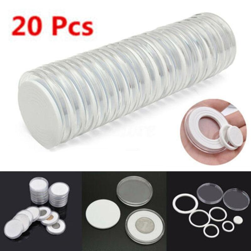 Clear Coin Holders Reusable 20pcs Protect Set Display 5.1cm Transparent