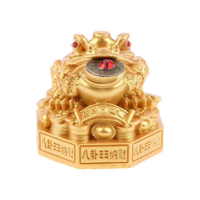 Three Legged Money Frog Feng Shui Toad Statue Wealth Lucky Ornament for Home Office Fortune Decor