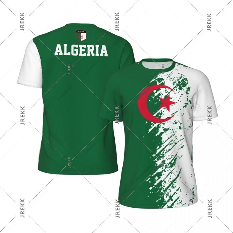 Algeria Flag T-shirt Men Women Patriotic Graffiti Print Short Sleeve Green T Shirts Casual Summer Street Football Tee Top 2025