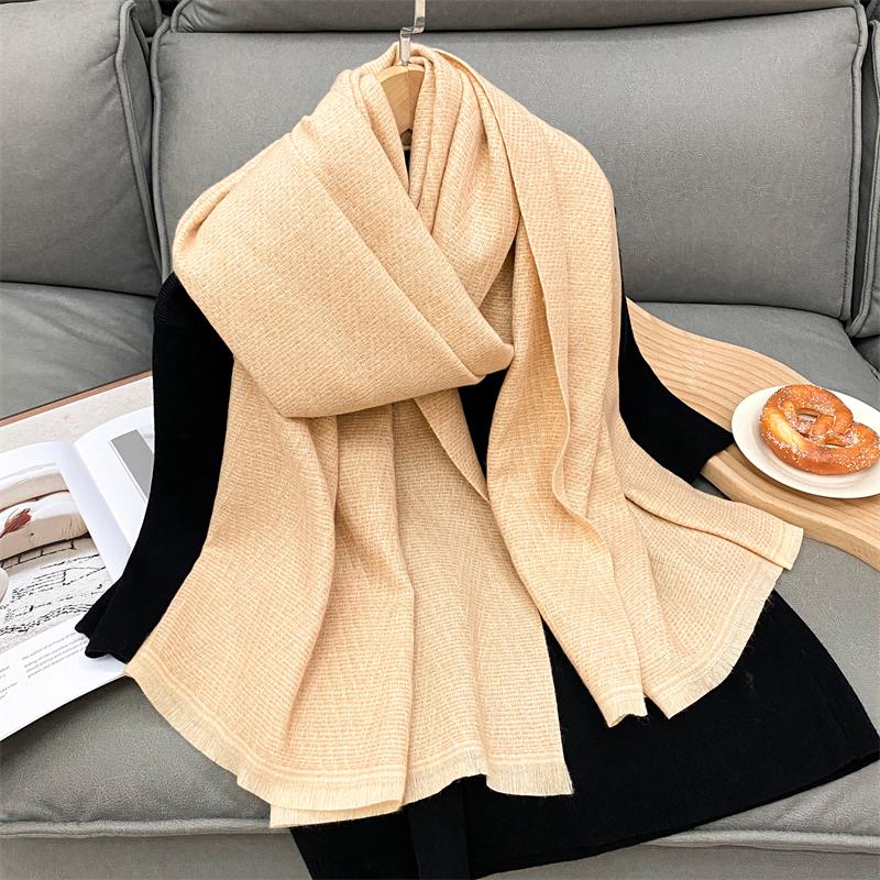 Women Winter Warm Luxury Imitation Cashmere Scarves Solid color Fashion Shawl Wrap Ladies Blanket Foulard Pashmina Bandana Scra