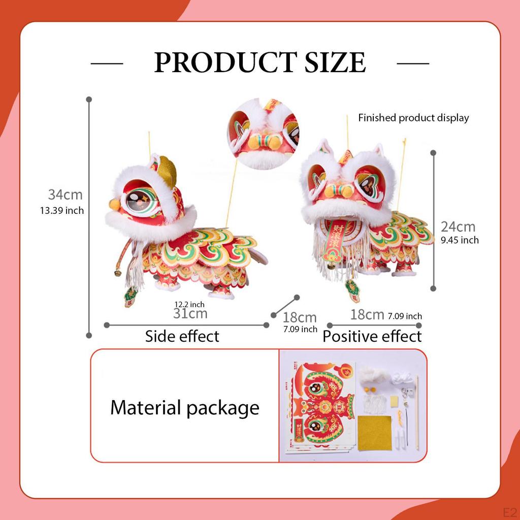 Lion Dance Lantern DIY Kit for Family Activity Props Lunar Year Festival