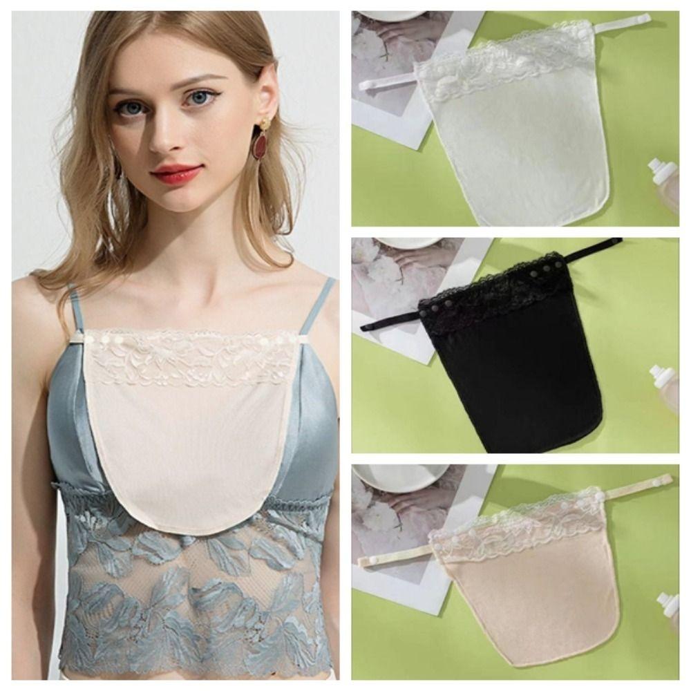 

Invisible Strapless Insert Wrapped Chest Clip on Bralette Lace Anti-Glare Tube Top Soft Girls чорний