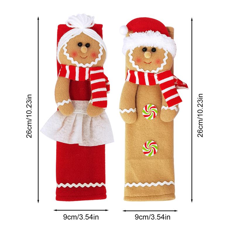 Christmas Knob Covers Reusable Christmas Door Handle Covers Glove Knob Protector Cute Lively Decor For Kitchen Home Microwaves