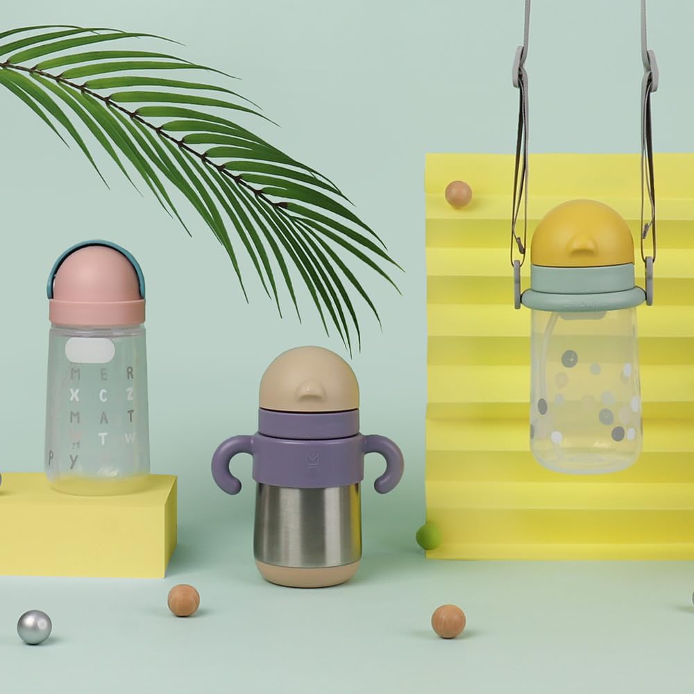 Melloware Baby Thermos with Stainless Steel Straw, 270ml, Insulated Straw Mug, for Toddlers, Boys and Girls, MATT Matt, Purple, Baby Gift